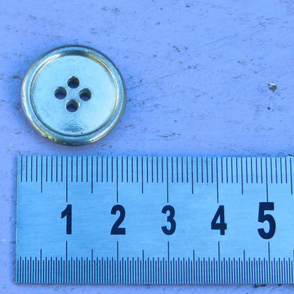 Button Cufflinks, Handcast Pewter Cufflinks, Polished Finish