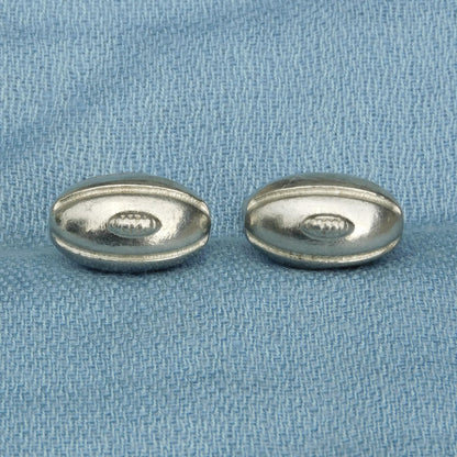 Rugby Ball Cufflinks, Handcast Pewter, Polished Finish
