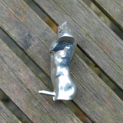Male Torso Figurine, Erotic Miniature Statuette, Handmade in Fine Pewter, by William Sturt