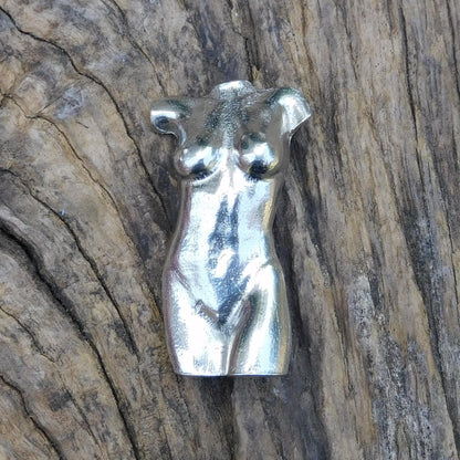 Female Torso Figurine, Erotic Miniature Statuette, Handmade in Fine Pewter, by William Sturt