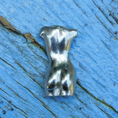 Female Torso Figurine, Erotic Miniature Statuette, Handmade in Fine Pewter, by William Sturt