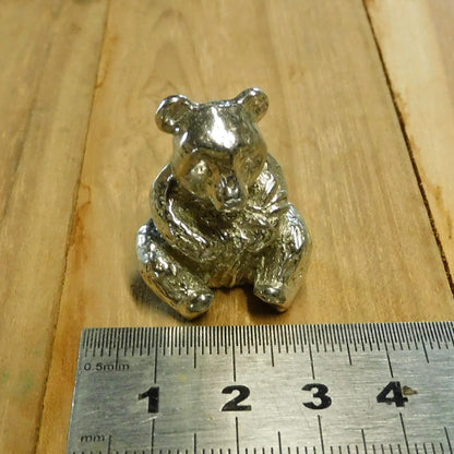 Panda Figurine, Miniature Panda, Panda Totem, Handmade, in Fine Pewter, by William Sturt