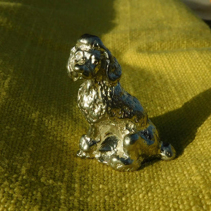 Poodle Figurine, Lucky Poodle, Miniature, Dog Totem, Handmade, in Fine Pewter, by William Sturt