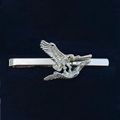 Eagle Tie Clip, Handcast Pewter Tie Clip, Polished Finish