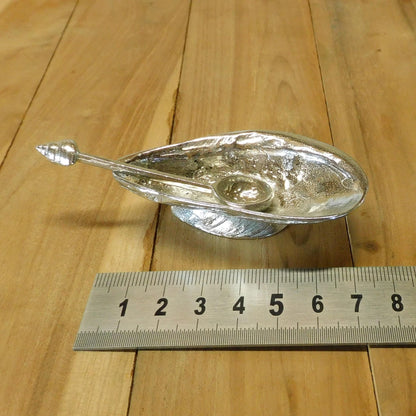 Mussel shell Salt Bowl With Pewter Spoon, Condiment Bowl, Handmade, , Hand Crafted, House warming Gift, In Fine Pewter, By William Sturt