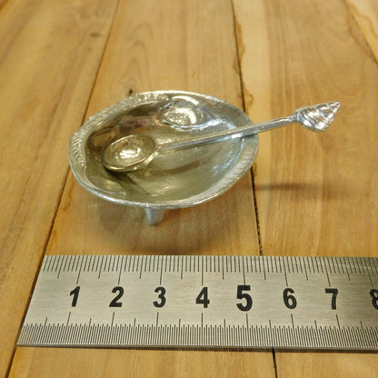 Cockle shell Salt Bowl With Pewter Spoon, Condiment Bowl, Handmade, , Hand Crafted, House warming Gift, In Fine Pewter, By William Sturt