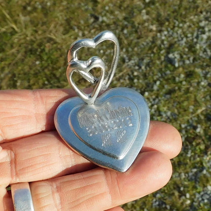 Tenth Anniversary Two Heart, Tally mark, 10th Wedding anniversary, Personalised, Hand Crafted, Handmade From Fine Pewter by William Sturt