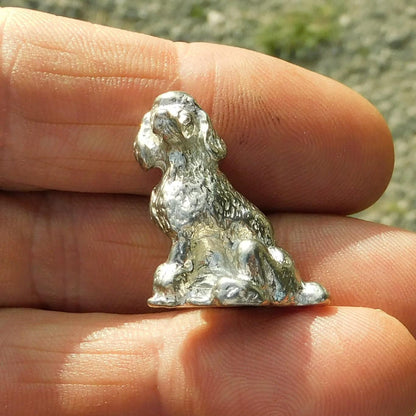 Poodle Figurine, Lucky Poodle, Miniature, Dog Totem, Handmade, in Fine Pewter, by William Sturt