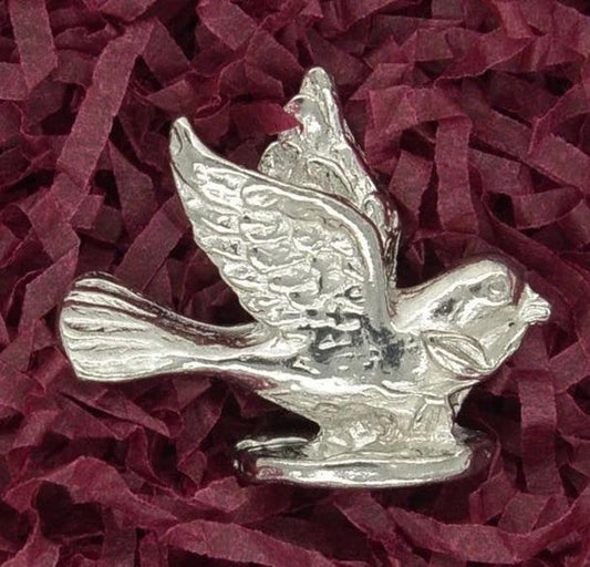 Turtle Dove Figurine, Miniature Turtle Dove, Handmade, in Fine Pewter, by William Sturt