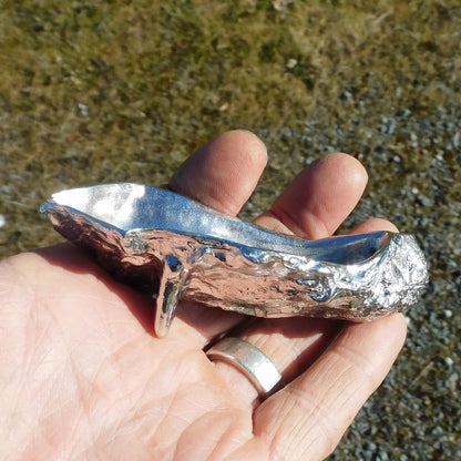 Oyster shell Salt Bowl With Pewter Spoon, Condiment Bowl, Handmade, , Hand Crafted, House warming Gift, In Fine Pewter, By William Sturt