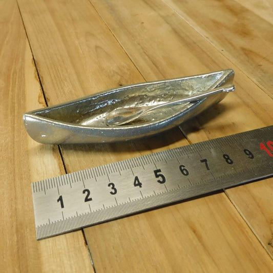 Canoe Salt Bowl With Pewter Spoon, Condiment Bowl , Hand Crafted House Warming Gift, In Fine Pewter By William Sturt