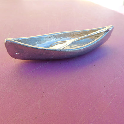 Canoe Salt Bowl With Pewter Spoon, Condiment Bowl , Hand Crafted House Warming Gift, In Fine Pewter By William Sturt