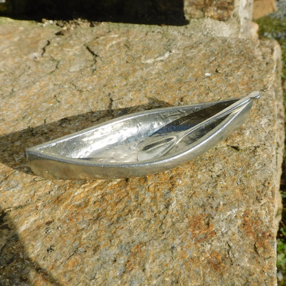 Canoe Salt Bowl With Pewter Spoon, Condiment Bowl , Hand Crafted House Warming Gift, In Fine Pewter By William Sturt