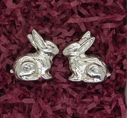 Rabbit Figurine, Two rabbits, Bunny Gift, Rabbit Gifts, Handmade, Hand Crafted In Fine Pewter, by William Sturt