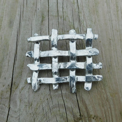 Celtic Weave Brooch, Handcast Pewter, Polished Finish