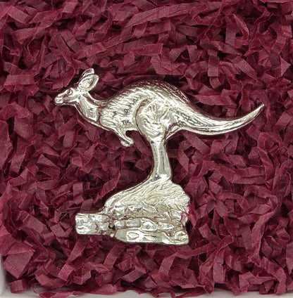 Kangaroo Figurine, Miniature Kangaroo, Kangaroo Totem, Handmade, Hand Crafted, Downunder, in Fine Pewter, by William Sturt