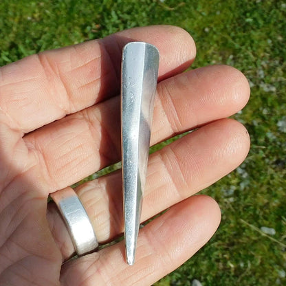 Minimalist Spike Brooch, Handcast Pewter, Polished Finish
