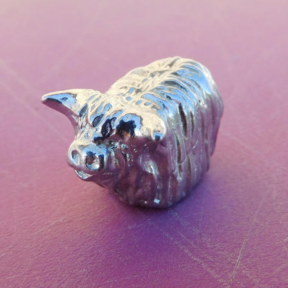 Highland Cow Figurine, Scottish Miniature, Scottish Highland, Handmade, Hand crafted in Fine Pewter, by William Sturt