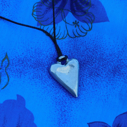 BDSM Heart Pendant "Sklave" (Slave), Personalisable, Handmade Pewter Necklace, Intimate Gift by William Sturt