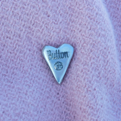 BDSM Pocket Heart "Button", Pewter Token, Personalised, Discreet Intimate Gift Handmade by William Sturt