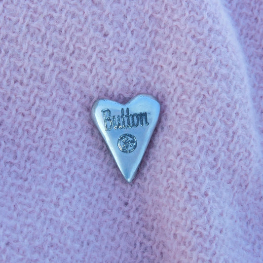 BDSM Pocket Heart "Button", Pewter Token, Personalised, Discreet Intimate Gift Handmade by William Sturt