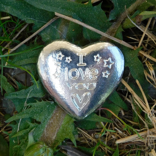 Heart Token, I Love You, Hand Crafted in Finest Pewter by William Sturt.
