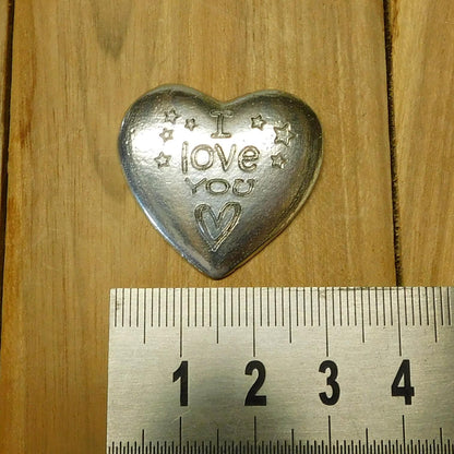 Heart Token, I Love You, Hand Crafted in Finest Pewter by William Sturt.