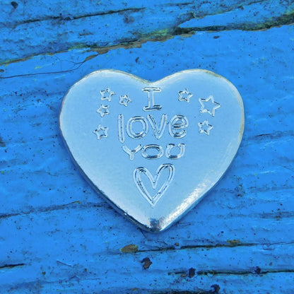 Heart Token, I Love You, Hand Crafted in Finest Pewter by William Sturt.