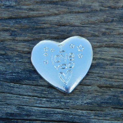 Heart Token, I Love You, Hand Crafted in Finest Pewter by William Sturt.
