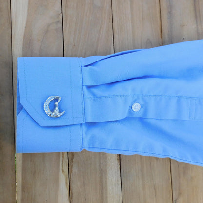Hare and Moon Cufflinks, Handcast Pewter Cufflinks, Polished Finish