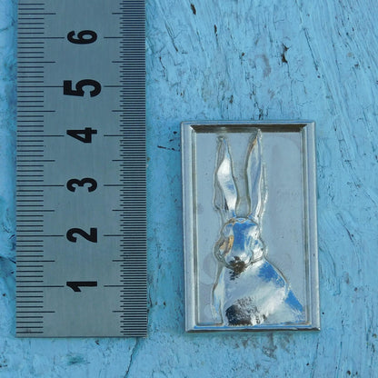 Framed Hare Scarf Ring, Handcast Pewter, Polished Finish