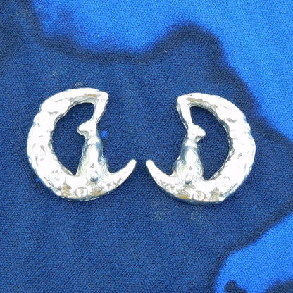 Hare Cufflinks (Backward Facing), Handcast Pewter Cufflinks, Polished Finish