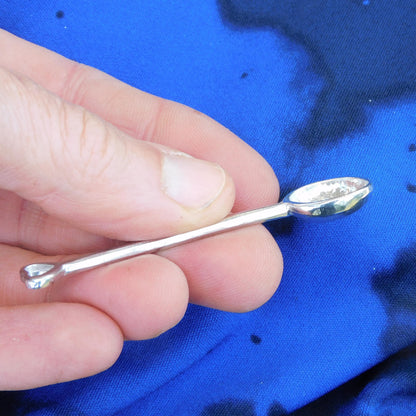 Beaten Pewter Salt Bowl with Spoon, Handmade by William Sturt – Small Artisan Salt Cellar