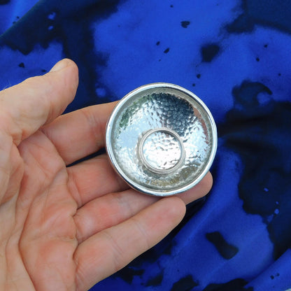 Beaten Pewter Ring Dish, Handmade by William Sturt – Artisan Jewelry Bowl or Trinket Dish