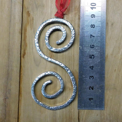 Spiral Christmas Ornament in Pewter