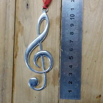 Treble Clef Christmas Ornament in Pewter, Handmade by La Forge du Gravier