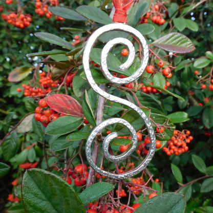Spiral Christmas Ornament in Pewter