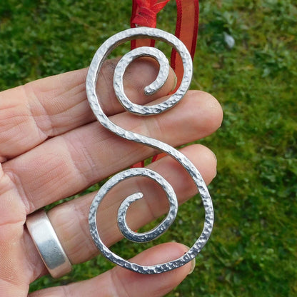 Spiral Christmas Ornament in Pewter