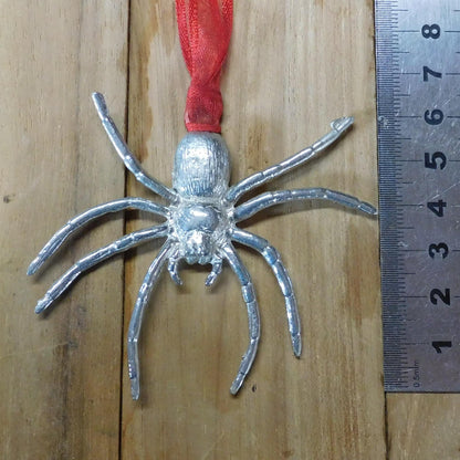 Spider Christmas Decoration – Handcast Pewter Ornament – Unique Tree Hanging