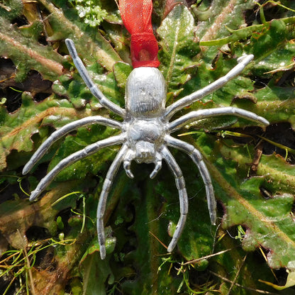 Spider Christmas Decoration – Handcast Pewter Ornament – Unique Tree Hanging
