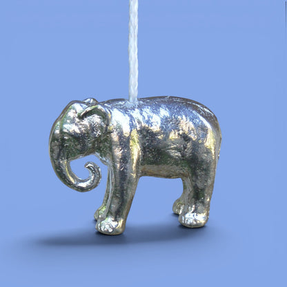 Elephant Light Pull, Handcast Pewter, Polished Finish