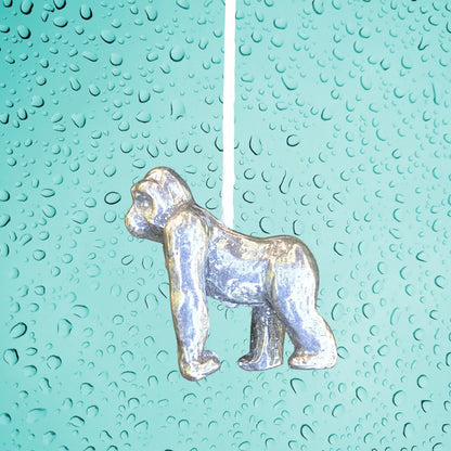 Gorilla Light Pull, Handcast Pewter, Polished Finish