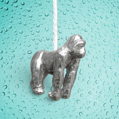 Gorilla Light Pull, Handcast Pewter, Polished Finish