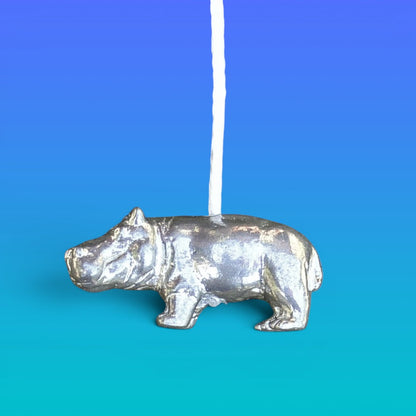 Hippopotamus Light Pull, Handcast Pewter, Polished Finish