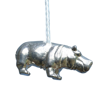 Hippopotamus Light Pull, Handcast Pewter, Polished Finish