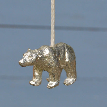 Polar Bear Light Pull, Handcast Pewter, Polished Finish