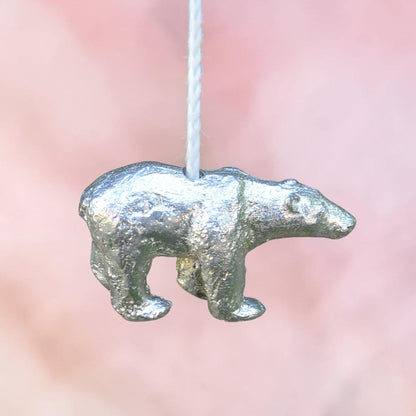 Polar Bear Light Pull, Handcast Pewter, Polished Finish