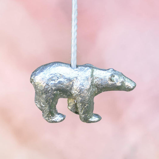 Polar Bear Light Pull, Handcast Pewter, Polished Finish
