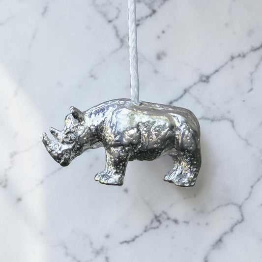 Rhino Light Pull, Handcast Pewter, Polished Finish