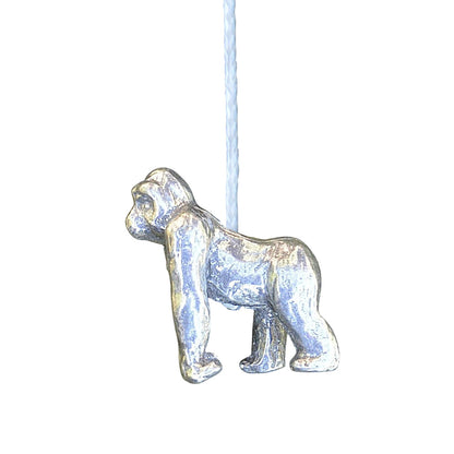 Gorilla Light Pull, Handcast Pewter, Polished Finish